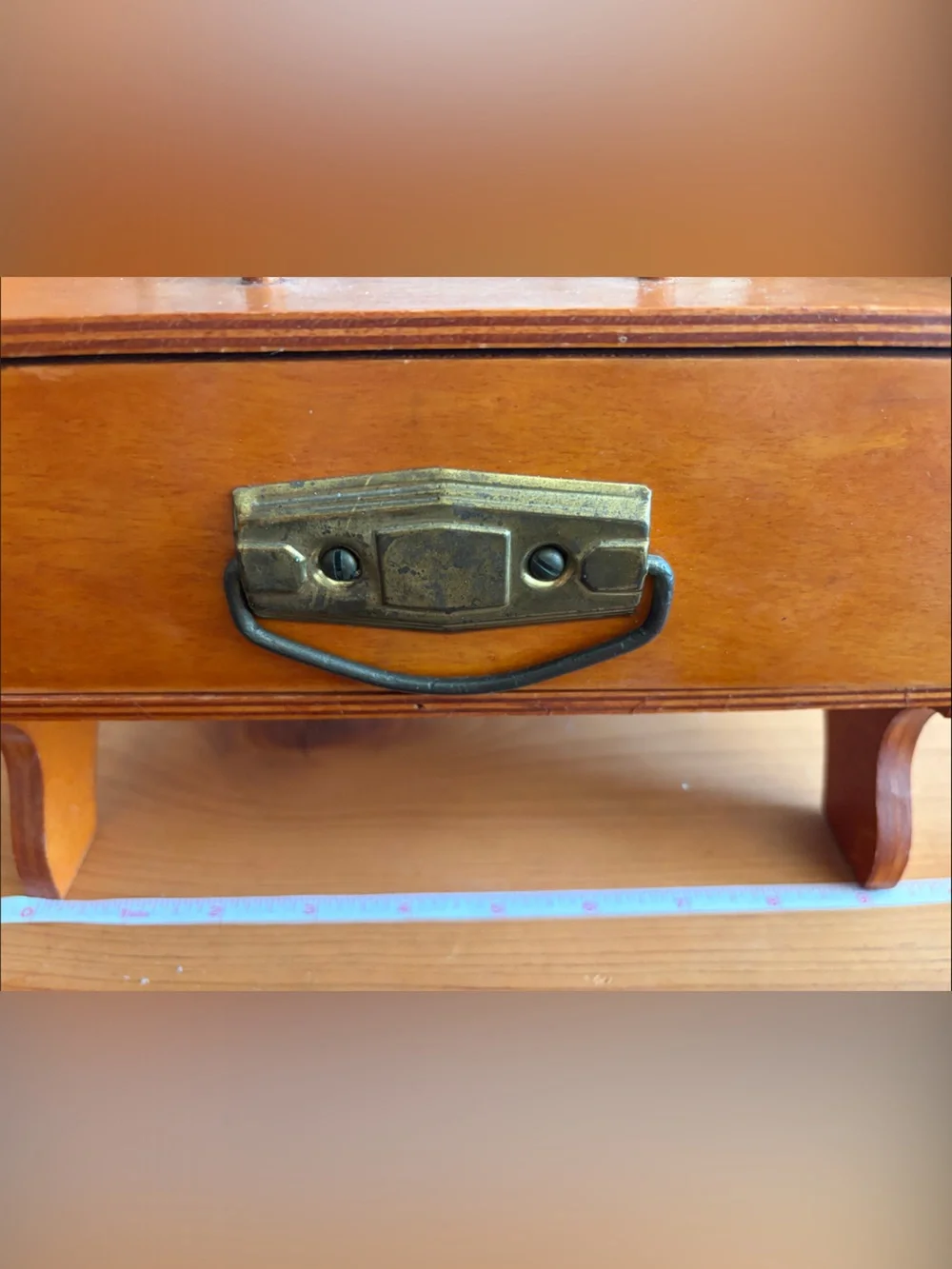 Wooden Peg Sewing Caddy Organizer in Warm Brown